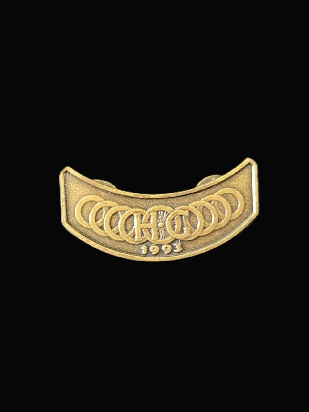 Vintage 1993 Harley-Davidson H.O.G. Brass Pinback